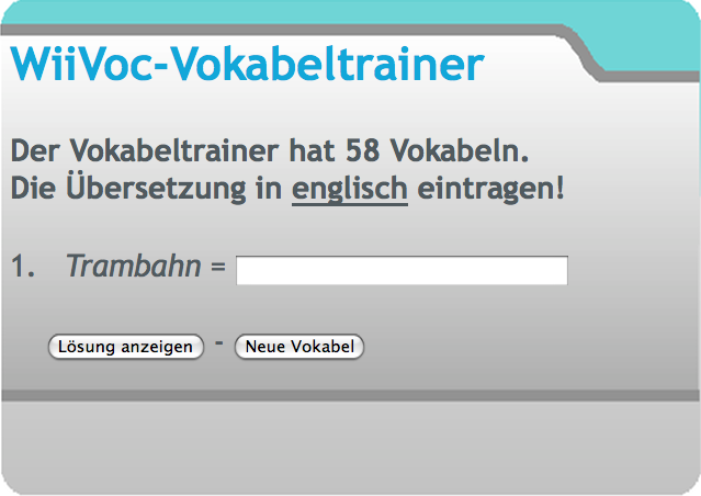 Screenshot von Webvoc