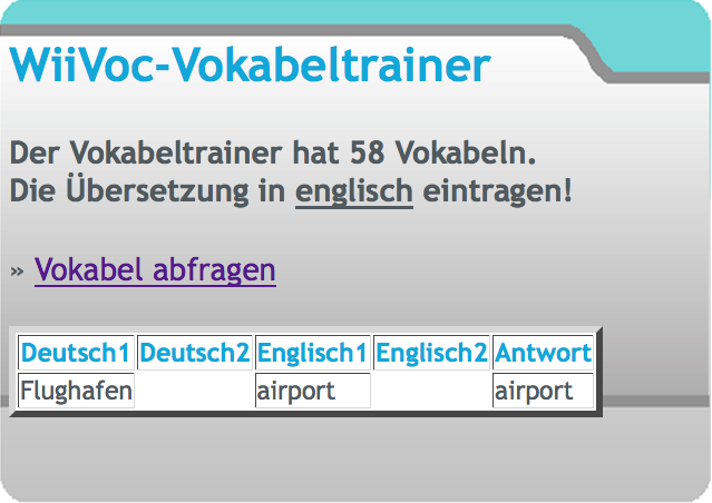 Screenshot von Webvoc